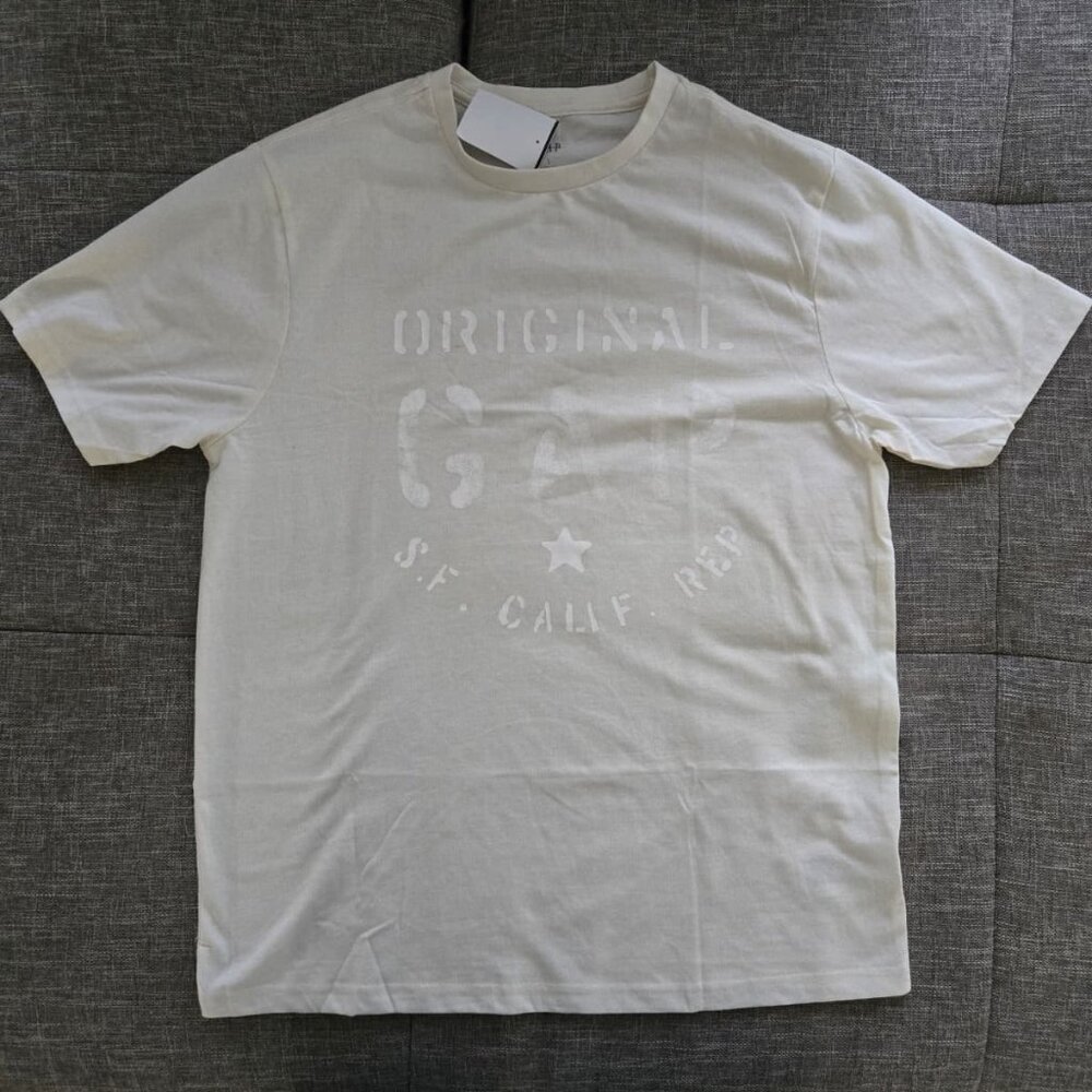 Men’s Vintage Graphic Tee – Beige – Size L